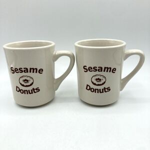 2 Set Sesame Donuts ITI China Heavy Diner Coffee Mugs Restaurant Ware 10oz